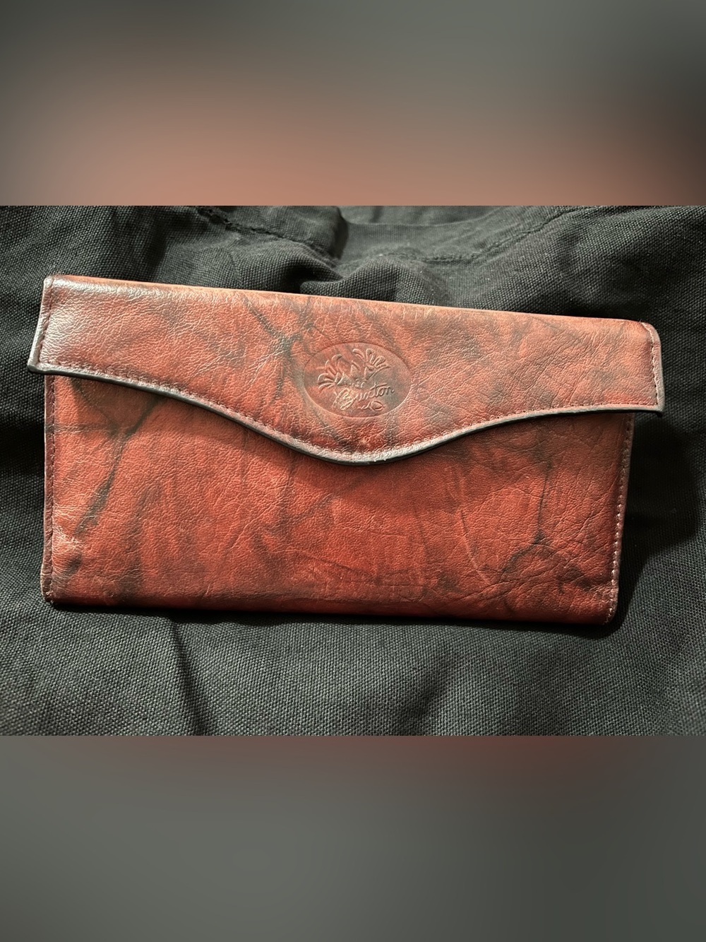 Vintage Buxton Heiress Leather Organizer Wallet |Burgundy Wine Red Floral Clutch
